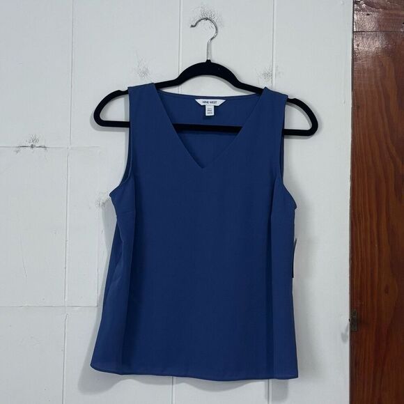 Nine West Blue Career Business casual Shell Top NWT Petite XS - Picture 1 of 6